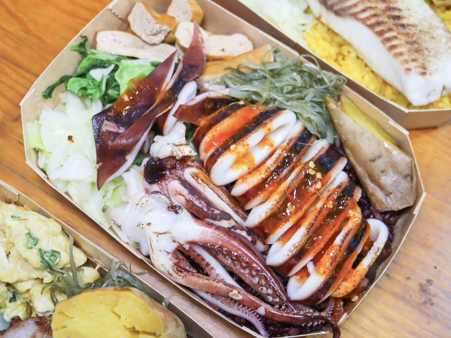 有飯吃健康餐盒|新竹金山街新開幕高CP值大份量健康餐。大推深海魷魚口味 - 第17張圖